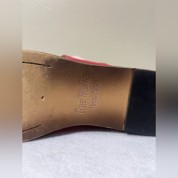 Gee WaWa Yessi Red Leather Wedge Sandals Strappy Anthropologie Shoes 7 - Picture 7 of 10